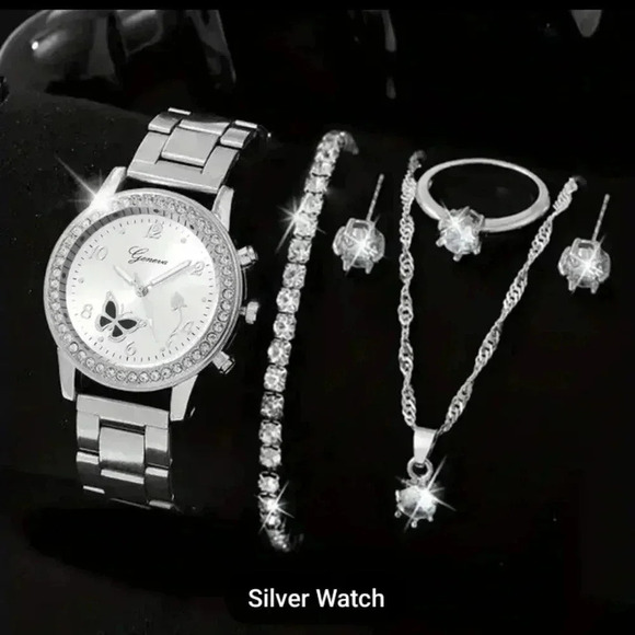 5 piece jewelry set..watch..earrings..necklace NWT - Picture 9 of 9